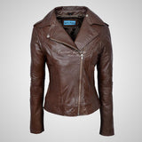 BRYNN Womens Leather Biker Jacket