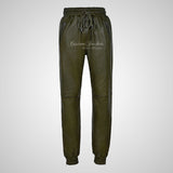 STRIDE Men's Leather Jogging Bottoms Leather Trousers