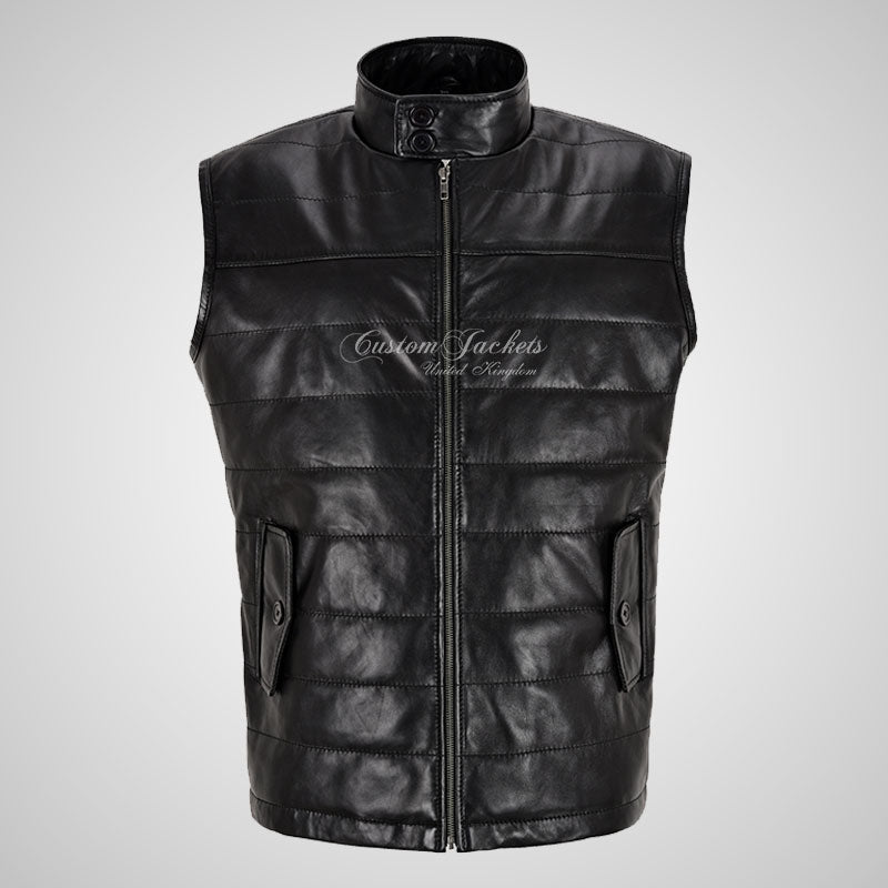 Quilted leather vest deals