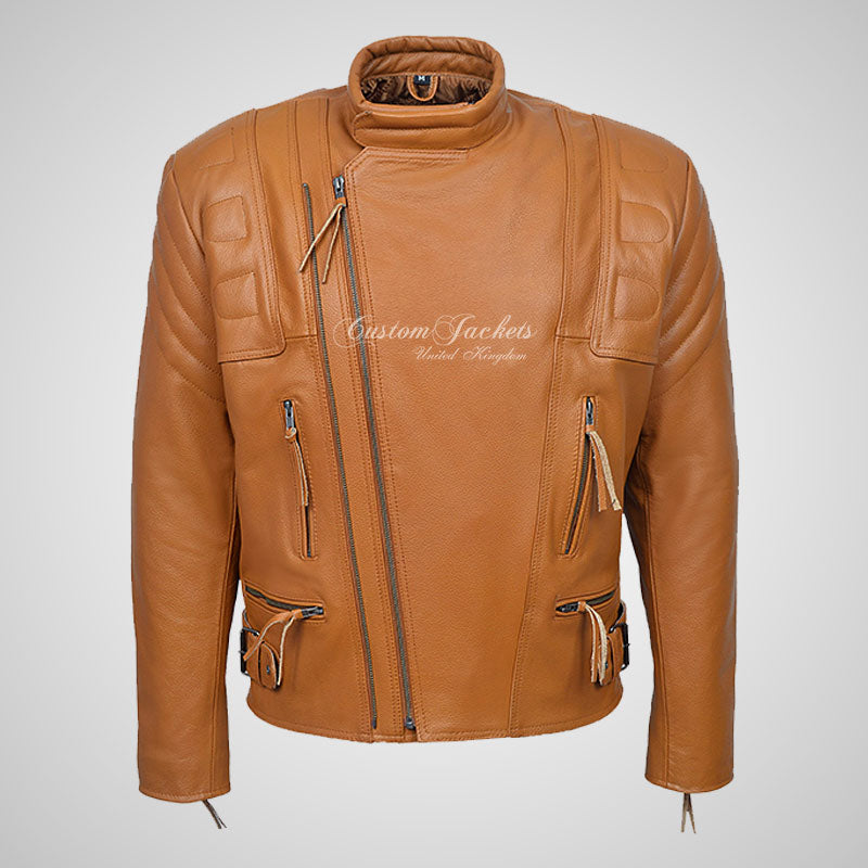 TERMINATOR Biker Leather Jacket For Mens Thick Cow Leather