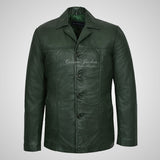 ASHTON Men's Reefer Style Leather Blazer Jacket Soft Lamb Leather