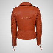 Ladies BRANDO Biker Leather Jacket Soft Leather Jacket