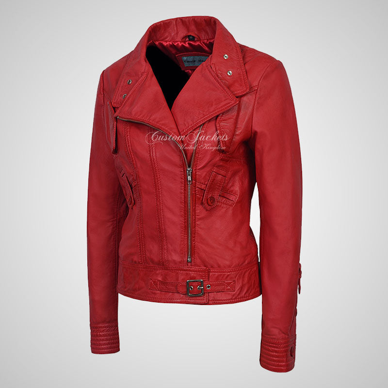 STYLESTAR Ladies Leather Biker Fashion Jacket Soft Lamb Napa Leather
