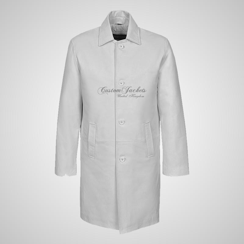 4 Length Coat Long Leather Coat