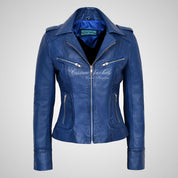 BLAZE Leather Biker Leather Jacket For Women Soft Lambskin Leather