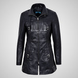 GINVERA Ladies Hip Length Blouson Jacket Soft Lambskin Leather