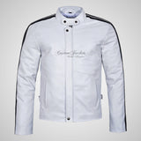 GLYN Men's Biker Style Leather Jacket Soft Napa Leather