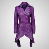 ENVY Ladies Laced Back Leather Flare Coat