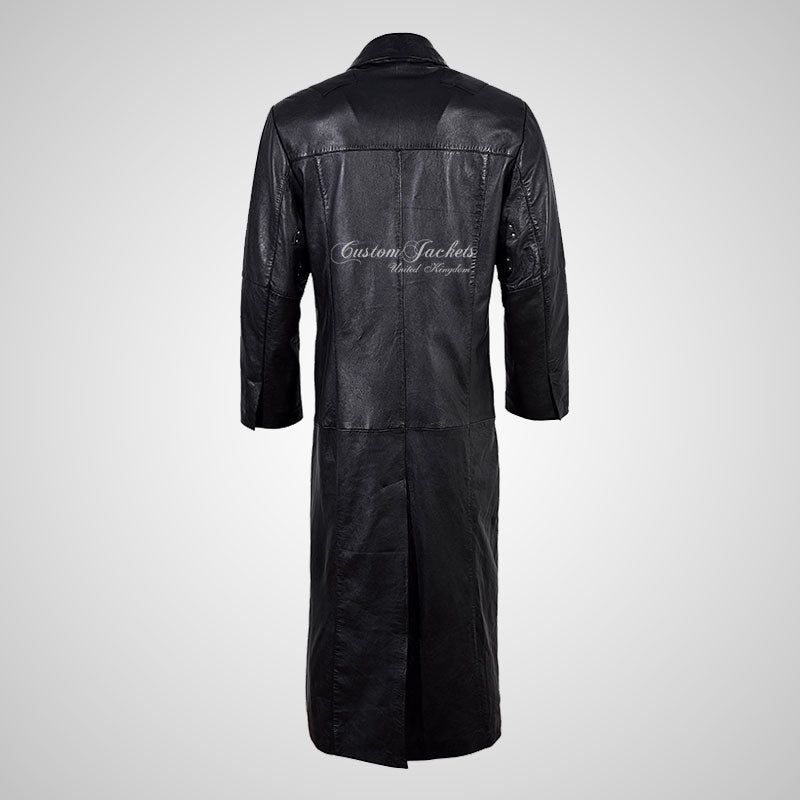 THE DARK TOWER Leather Long Coat For Mens