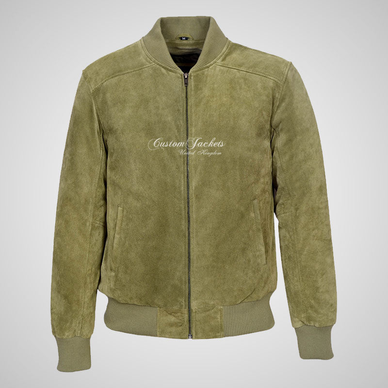 JACK Suede Bomber Jacket Classic Varsity Leather Jacket