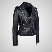 Ladies BRANDO Biker Leather Jacket Soft Leather Jacket