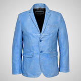 ROMA Men's 2 button Leather Blazer Leather Sports Jacket