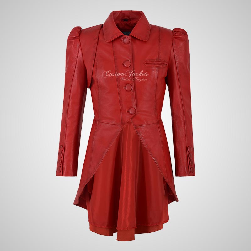 URBAN ELEGANCE Women Dove Tail Leather Coat