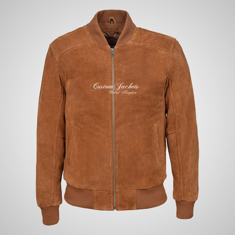 JACK Suede Bomber Jacket Classic Varsity Leather Jacket