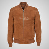 JACK Suede Bomber Jacket Classic Varsity Leather Jacket