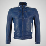 APOLLO Men's Leather Sports Bomber Jacket