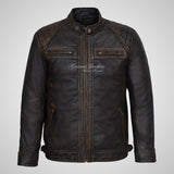 CONRAD Mens Leather Biker Jacket Real Leather Jacket