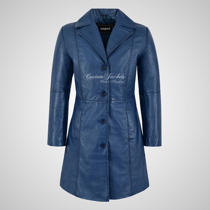 MIDDLETON Ladies Leather Coat Casual Long Blouson Jacket