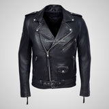 MARLON BRANDO Style Mens Biker Leather Jacket Casual Fashion Jacket