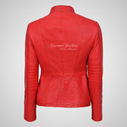 MILITARY Style Ladies Short Studded Leather Jacket Lambskin Leather