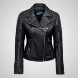 JESSIE Ladies Biker Leather Jacket Casual Leather Jacket