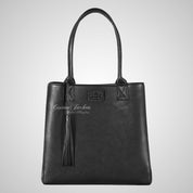 Ladies Leather Purse Black Shoulder Tote Handbag