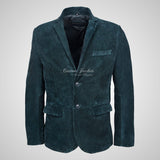 ROMA Mens 2 Button Suede Blazer Leather Sports Jacket