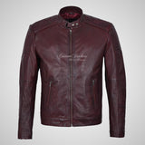 CALEB Biker Style Leather Jacket For Men