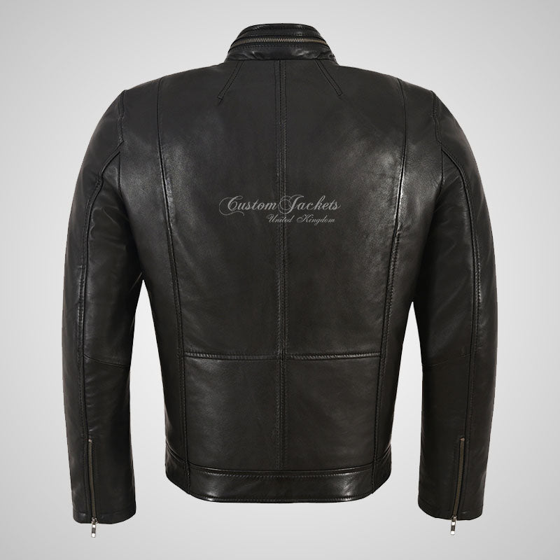 EYAM Men's Biker Leather Jacket Soft Leather Casual Fashion Jacket