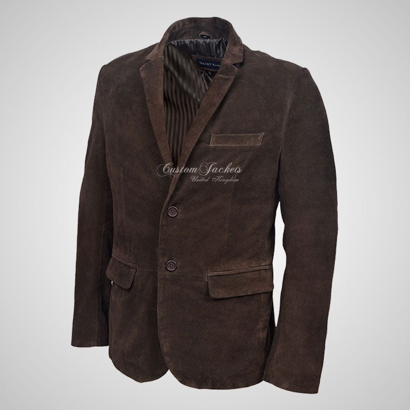 ROMA Mens Button Suede Blazer Leather Sports Jacket – Custom Jackets