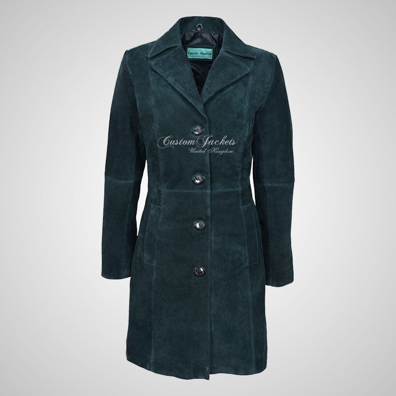 MIDDLETON Ladies Suede Coat Casual Long Leather Blouson Jacket