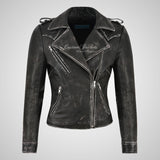 KATE-2 Ladies Biker Style Fashion Leather Jacket