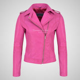 BRYNN Womens Leather Biker Jacket