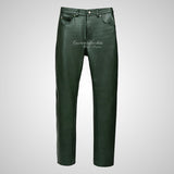 Mens 501 Leather Jeans Style Leather Pants
