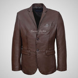 ROMA Men's 2 button Leather Blazer Leather Sports Jacket