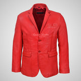 ROMA Men's 2 button Leather Blazer Leather Sports Jacket