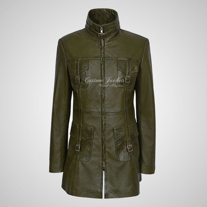 GINVERA Ladies Hip Length Blouson Jacket Soft Lambskin Leather