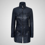 GINVERA Ladies Hip Length Blouson Jacket Soft Lambskin Leather