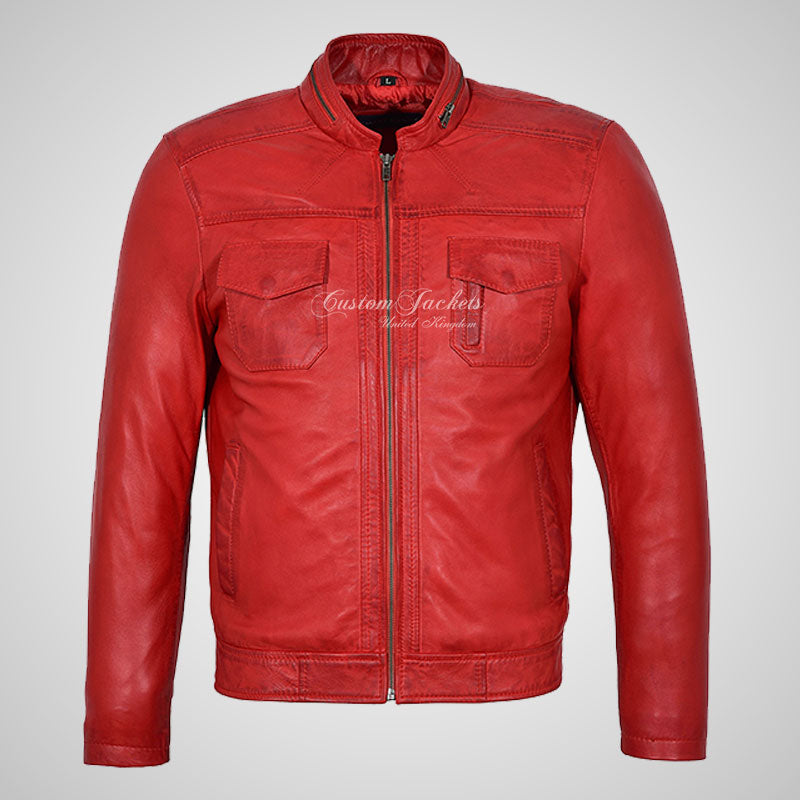 EYAM Men's Biker Leather Jacket Soft Leather Casual Fashion Jacket