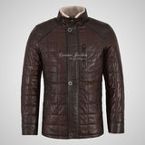 LEXINGTON Leather Coat Sheepskin Lined Coat Brown