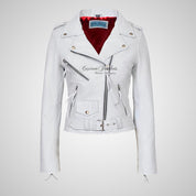 Ladies BRANDO Style Biker Leather Jacket Soft Leather Jacket