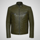 RAGE Mens Leather Fashion Biker Jacket Soft Leather