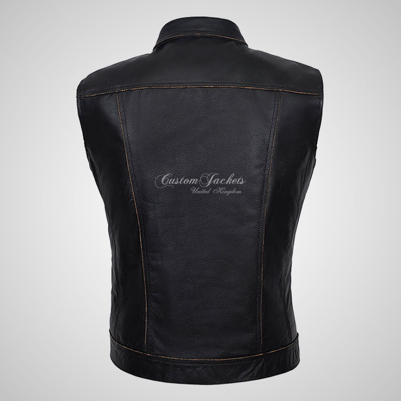 Sleeveless deals leather vest