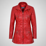 GINVERA Ladies Hip Length Blouson Jacket Soft Lambskin Leather