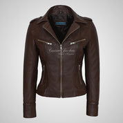 BLAZE Leather Biker Leather Jacket For Women Soft Lambskin Leather