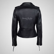 Ladies BRANDO Style Biker Leather Jacket Soft Leather Jacket