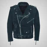 MARLON BRANDO Mens Suede Biker Jacket Suede Leather Jacket