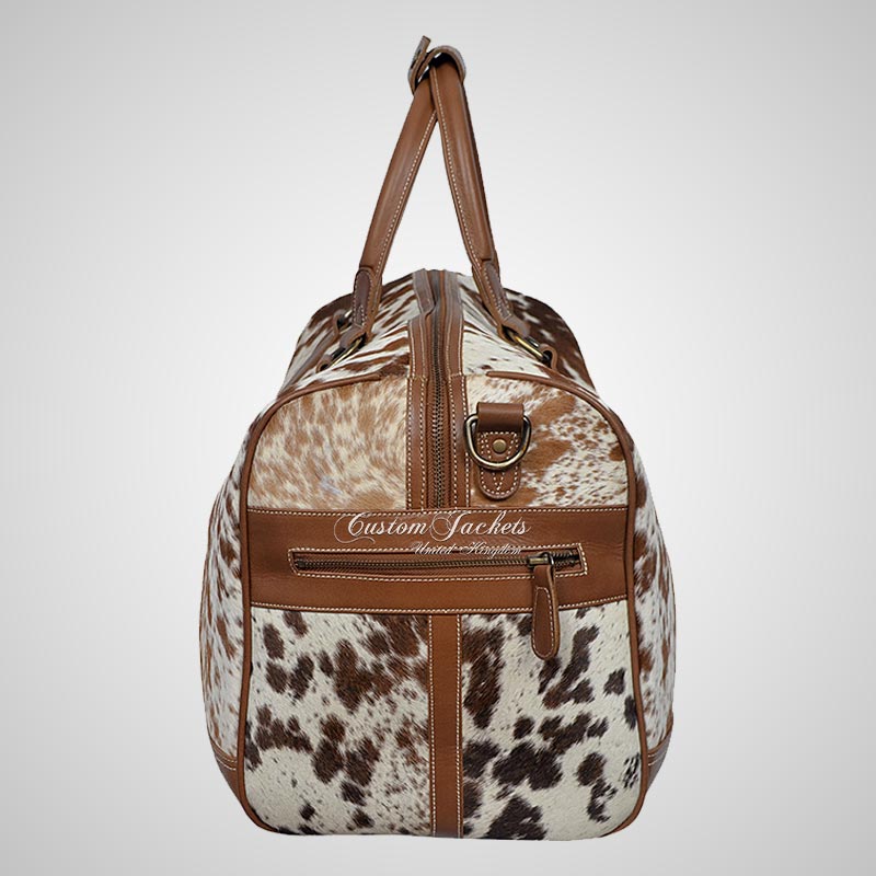 Hair On Hide Cow Leather Weekend Holdall Bag