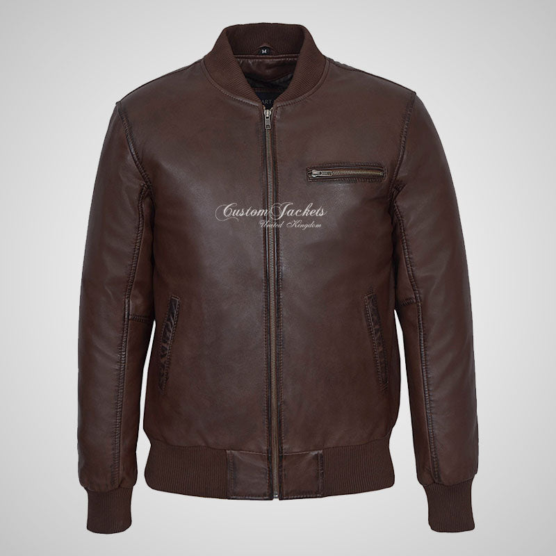 SEVENTIES 70’s Leather Bomber Jacket For Mens