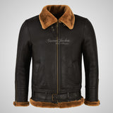 AVIATOR Men's Sheepskin Jacket Ginger Fur B3 Flying Shearling Jacket